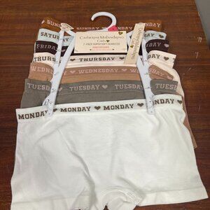 Catherine Malandrino Girls 7 Pair Ribbed Boyshorts Size Large Multicolor